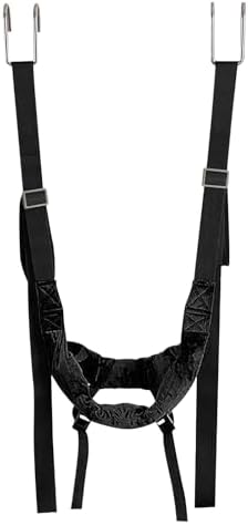 Cervical Neck Traction Device with Hook Portable Neck Stretcher Hammock (Black)