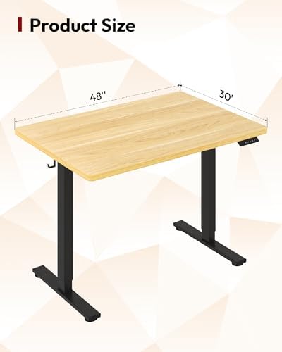 SANODESK One-Piece 1'' Thick Height Adjustable Standing Desk 48''x30''