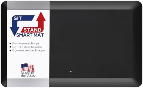 Patented One Foot Moveable Premium Ergonomic Anti-Fatigue Foam & Gel Mat for Adjustable-Height Office Desks, Kitchen Floors, and Home Use, Made in USA, Charcoal Black for Carpet