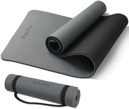 PAIDU POE Yoga Mat （10mm）Extra Thick Fitness Mat 72"x24" with Carry Strap