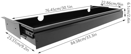 Xuthusman Under Desk Drawer, Under Desk Mounted Sliding Pull-Out Drawer Storage Organizer Space Saving Hidden Pull-Out Drawer for Office Home Desktop Accessories (Black)