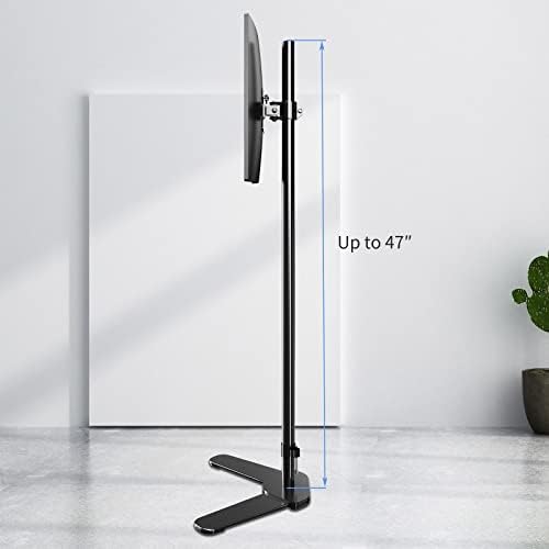 Pholiten Single Tall Monitor Mount with 47 inch Pole,Floor Computer Stand