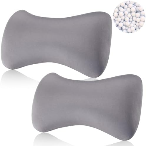 Thyle 2 Pcs Bead Neck Pillow 15 x 8 Inch Bone Shape Pillow, Grey