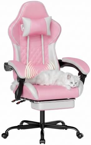 Pink Ergonomic Video Gaming Chair