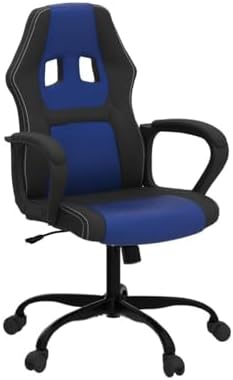 PC Gaming Chair Ergonomic Computer Chair High-Back Video Game Chiar with Lumbar Support Adjustable Swivel PU Leather Office Desk Chair Blue
