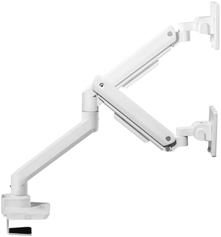 SilverStone Technology ARM14 White Single Monitor Arm with Heavy-Duty Gas Spring Design and Wide adjustability, SST-ARM14