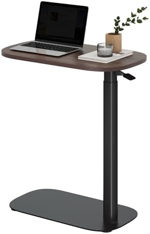 SANODESK 24''Pneumatic Height Adjustable Overbed Bedside Table Mobile