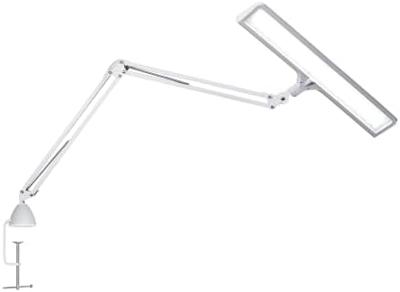 Daylight Lumi Lite LED Table Lamp with Clamp – 3 Brightness Levels, Memory Function, Spring-Balanced Adjustable Arm, 95+ CRI, 5500K Daylight Light for Crafting, Reading, Sewing & Hobby Work