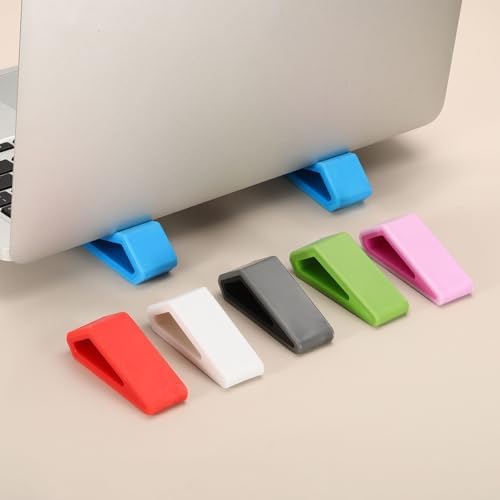 PATIKIL Laptop Wedge, 4-Pack Portable Laptop Stand Computer Notebook Holder Keyboard Stand Lifter Risers Plastic Anti-Slip Ventilated Elevated Feet for Desktop Keyboard Tablet, Red