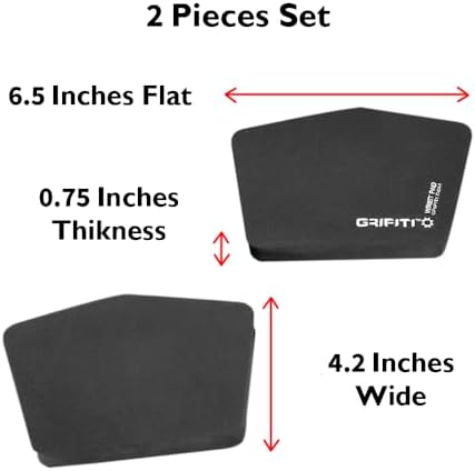 GRIFITI Fat Wrist Pad Ergodox 2 Piece Set 6.5" x 4.2" x 0.75" Mirror Wrists Rests Support Accessories for Gaming Computer Keyboard Sets - Hand Rest Ergonomic Keyboards Pads Palm Resting (Black Nylon)