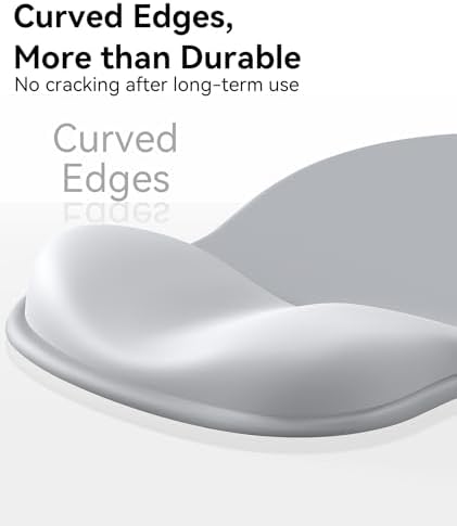 eulps Mouse Pad with Gel Wrist Rest, Ergonomic Comfortable Computer Wrist Support for Laptop, Pain Relief Mousepad with Non-Slip PU Base for Office & Home (Grey)