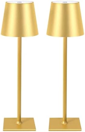 CHLORANTHUS 2 Pack Cordless Table Lamps, 3 Colors Stepless Dimming, 5000mAh Rechargeable Battery LED Desk Lamp for Bedroom/Couple Dinner/Desk/Cafe/Dining Room/Terrace