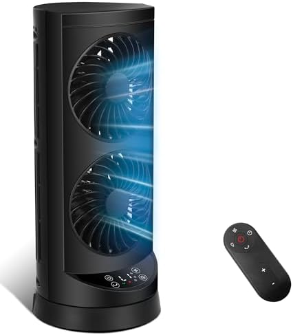 Tower Fan for Bedroom,24 ft/s Portable Desk Table Fan with Remote