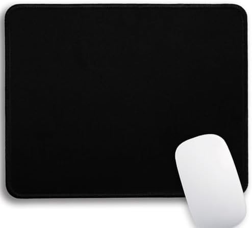 Black Office/Gaming Mouse Pad, 10.2 x 8.2 Inches Cute Stitched Desk Mat