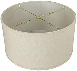 18x18x10 Textured Oatmeal Shallow Drum Lampshade with Brass Spider fitter - Perfect for table and Floor lamps - Extra Large, Textured Oatmeal
