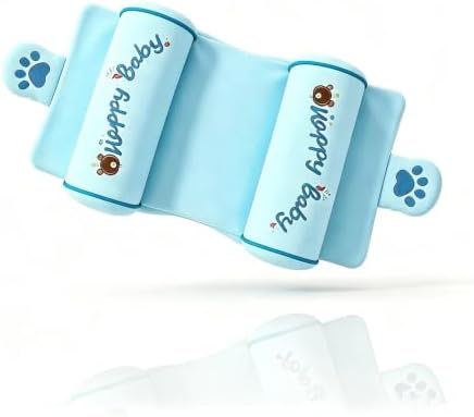 Adjustable Head Neck Support Pillow, Hypoallergenic Breathable Cushion for Rest, Blue Style with Side Ear Panels