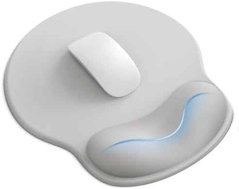 Mouse Pad with Wrist Rest for Desktop Large Ergonomic Mouse Mat(Light Gray)