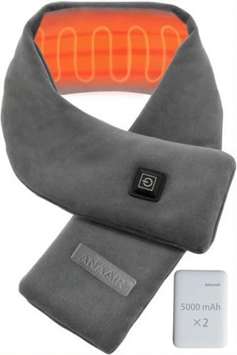 Neck Heating Pad, Electric Heated Scarf with 5000mAh Power Bank, Cordless Neck Warmer for Pain Relief