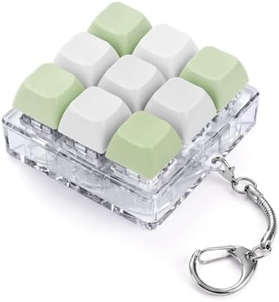 Keyboard Fidget Toy, Creamy Fidget Clicker Keyboard Fidget Keychain, Button Fidget Gifts for Adults, Boost Focus & Ease Anxiety Anywhere — Perfect Stress-Relief Gift (3×3 Grid Layout I)