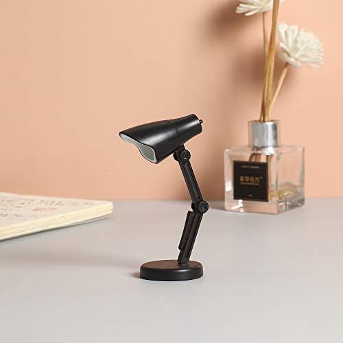 2 Pack LED Mini Table Lamp Fold-able Night Reading Book Lamps-Black