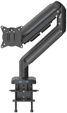 Redragon GMK916 Ultrawide Monitor Mount with USB - Gas Spring Adjustable Arms with VESA 75/100mm, 15-49 Inch Screen Compatibility, C Clamp & Grommet Base, Cable Management, 44lbs Load Capacity