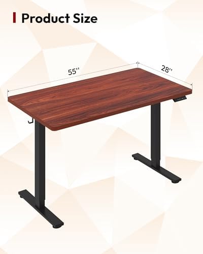 SANODESK One-Piece 1'' Thick Height Adjustable Standing Desk 55''x28''