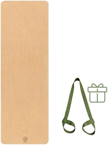 Cork Yoga Mat with Natural Rubber Base, Extra Size, Thickness and Support, Excellent Cushion & Grip, Non-Slip, Non-Toxic, Sweat-Resistant, Sustainable, Eco-friendly Exercise Mat
