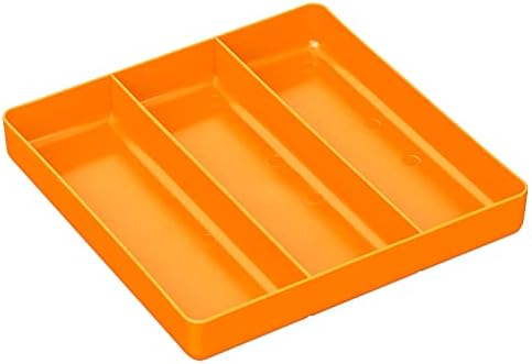 Ernst Manufacturing Toolbox Tray: Stackable Tray in Orange with 3 Compartments - Ideal for Trades, Mechanics, Electricians, Plumbers, Household Use, Hobbies, and More - Heavy Duty - Made in the USA