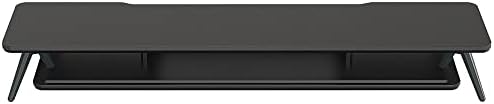 Fenge Dual Monitor Stand Riser, Wooden Desk Shelf with 2-Tier Storage