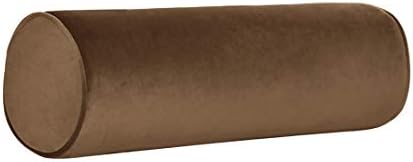 Tinbolunce Memory Foam Roll Pillow for Knee/Leg/Neck - Full Moon Bolster/Round Cylinder Pillow for Sleeping on Side or Back - Removable Cooling Cover Length 18" x 6" Diameter (Chocolate Brown)
