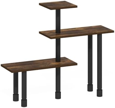 Furinno Turn-N-Tube Desk Organizers and Accessories, 3-Tier Desktop Organizer, Adjustable Desk Shelf, for Home Office, Study Room, Dorm Room, Organizers and Storage, Amber Pine
