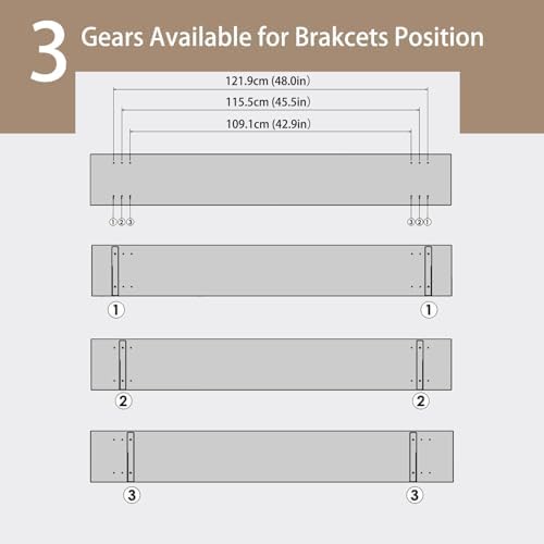 DINZI LVJ Long Wall Shelves, 55.1Inch Wooden Floating Shelves with Brackets
