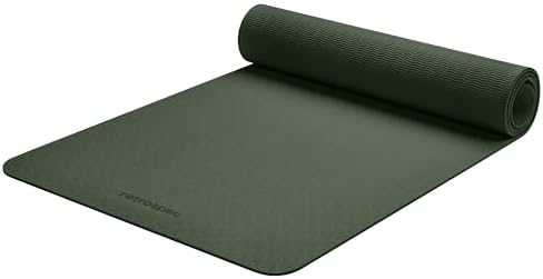 Retrospec Zuma Yoga Mat 6mm Thick Non-Slip TPE Exercise Mat | Cushioned Workout Mat for Yoga Pilates and Home Stretching | 72 x 24 with Carrying Strap