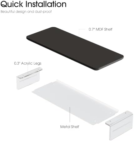 Fenge 23.6" Monitor Stand with Clear Acrylic Legs, Black