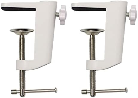 Desk lamp Clamp: 2PACK 1/2 Enlarge Hole Replacement C Clamp for Desk Light,Magnifying Glass with Light,Table Mic Stand,Mic Arm Desk Mount,Swing Arm Phone Holder,for Home Office Work Task (WHITE)