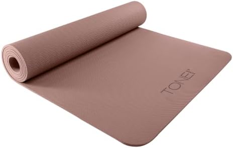 TONE Fitness 1/4" Yoga Mat, Non-Slip Exercise & Pilates Mat with Strap