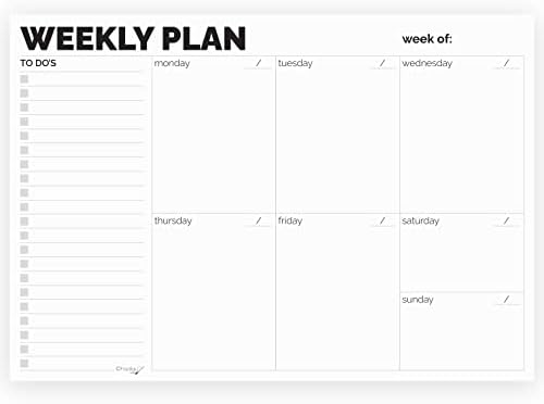 Weekly Planner Pad, A4 Size (11.7" x 8.3") Tear Off Undated Desk Notepad, Premium Thick Paper With Cardboard Back Support, Weekly Planner Notepad, Work and Schedule Organizer, Weekly To Do List.