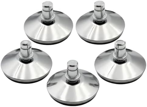 5 Pack 2 Inch Bell Glides for Office Chair, Low Profile Caster Replacement, Convert Swivel Wheels to Fixed Stationary Feet, Hardwood Floor Protector, Silver