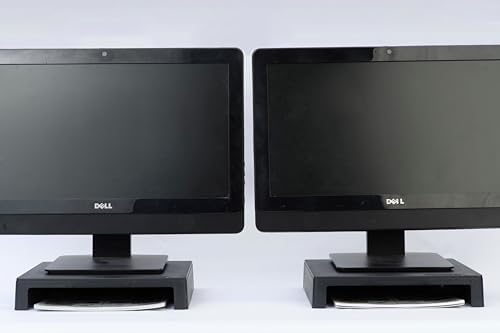 Vu Ryte Stackable 2 Inch Computer Monitor Riser Stand, VuRyser 2, Black, VUR 4855 (2-Pack)