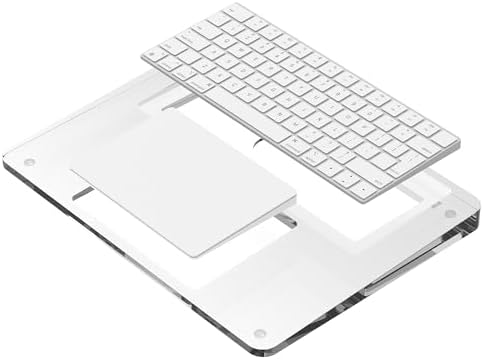 Transparent Stand and Trackpad Tray for Apple Magic Keyboard/Magic Trackpad, Ergonomic Keyboard Wrist Rest Holder Compatible with Magic Keyboard Without Numeric Keypad (Devices Not Included)