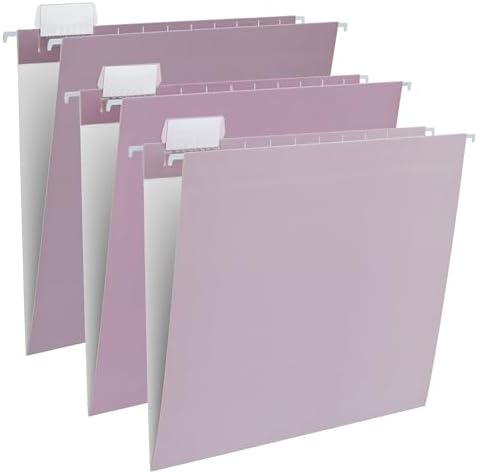 Y YOMA 6 Pack Gradient Hanging File Folders Letter Size Decorative Hanging Folder Pretty File Folder Organizer for Filing Cabinet Office Home with 1/5-Cut Adjustable Tabs, Dusty Violet