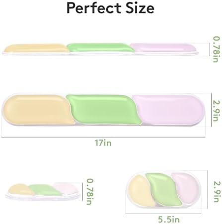 Keyboard and Mouse Wrist Rest Pad, Soft Gel Wrist Support Pad with Non-Slip Base, Upgrade Ergonomic Wrist Rest Support Set for Office Gaming, Pink Green Orange