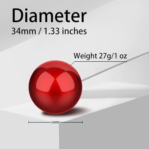 Trackball 34mm/1.34 Inches, Replacement Ball for Logitech M575, M570, MX Ergo, ELECOM, Kensington, Perixx, and Other Compatible Trackball Mice, Glossy - Red