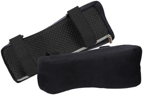 PATIKIL Office Chair Arm Pads, 1 Pair Office Chair Arm Cover Soft Office Chair Armrest Pads Elastic Memory Foam Cotton Removable Washable for Desk Computer Gaming, 25x10x7cm, Black