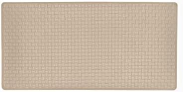 Woven-Embossed Faux-Leather Anti-Fatigue Mat, 20 x 39 in, Tan