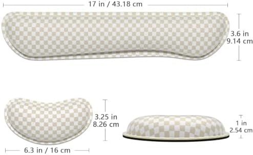 Dapesuom Enlarge Keyboard Wrist Rest, Memory Foam Wrist Cushion for Support, Cute Typing Pain Relief Keyboard Mouse Pad Rests Set with Non-Slip Base for Gaming Laptop Office Computer, Sand