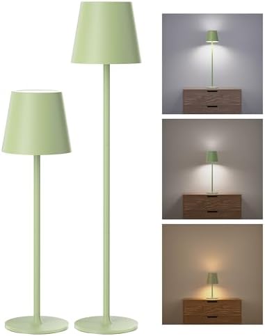 JACKYLED Cordless Table Lamps Rechargeable, 3 Adjustable Height, 5000 Capactiy Operated, 3 Colors Smooth Dimming, Portable LED W