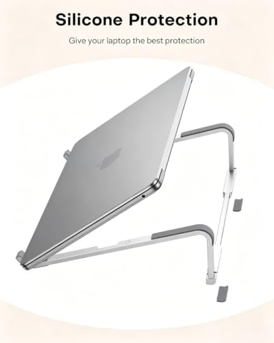 OMOTON Portable Laptop Stand for Desk, Foldable Riser, MacBook Stand