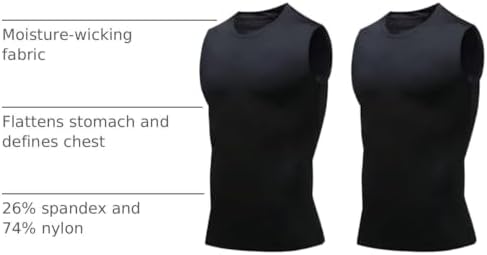 Compression Shirt Men Slimming Body Shaper Vest Crewneck Workout Tank Top