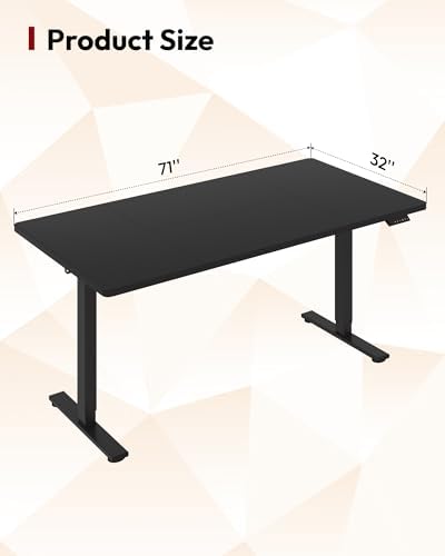 SANODESK 71x32'' Large Electric Computer Height Adjustable Standing Desk
